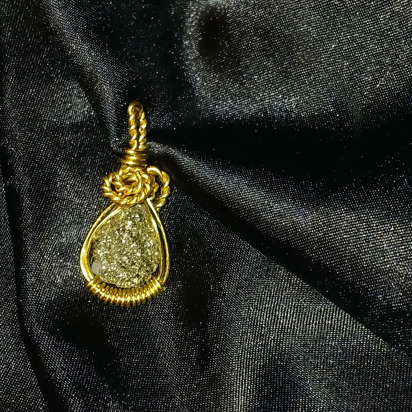 Pyrite Mini Brass Pendant