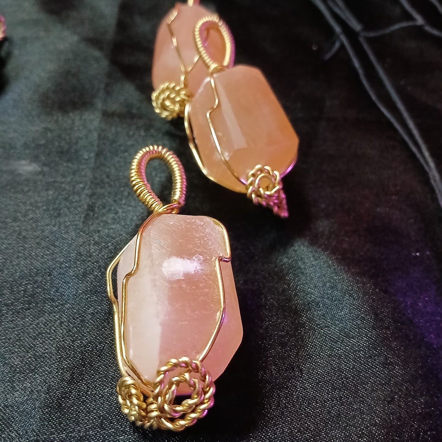 Selenite Pink Pill Pendant